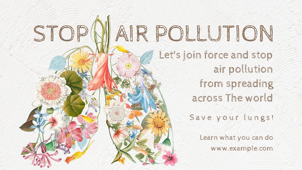 Stop air pollution  blog banner template, editable text