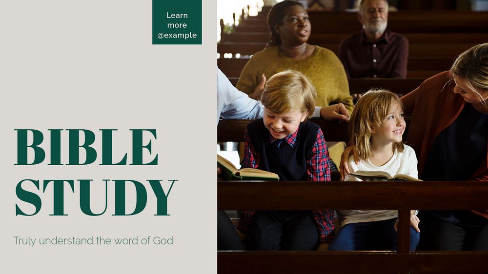 Bible study Facebook cover template, editable design