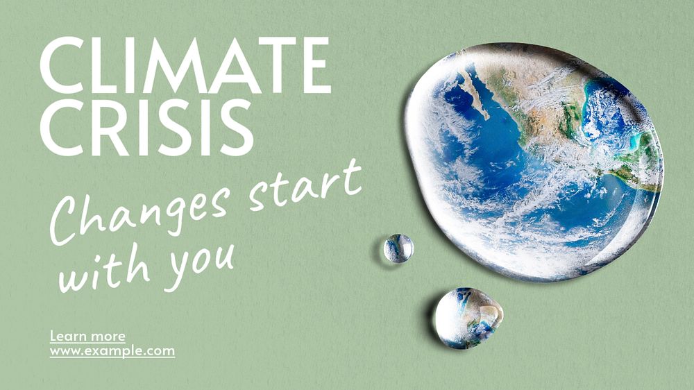 Climate crisis blog banner template, editable text