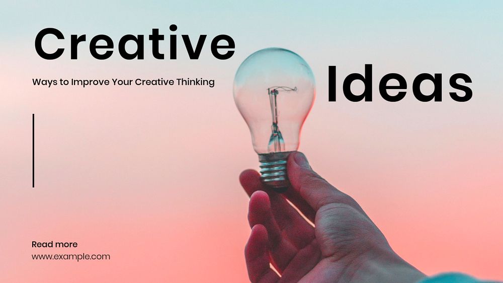 Creative idea blog banner template, editable text