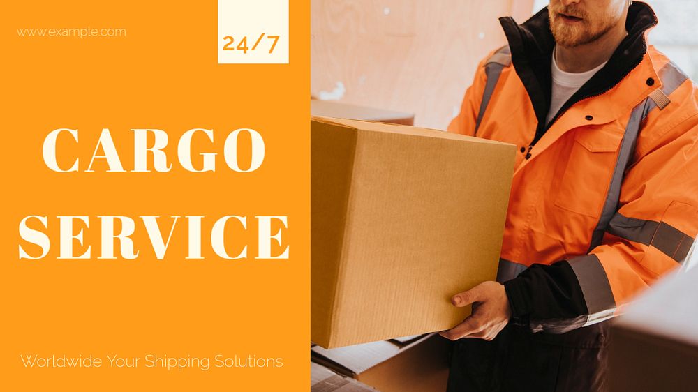 Cargo service blog banner template, editable text