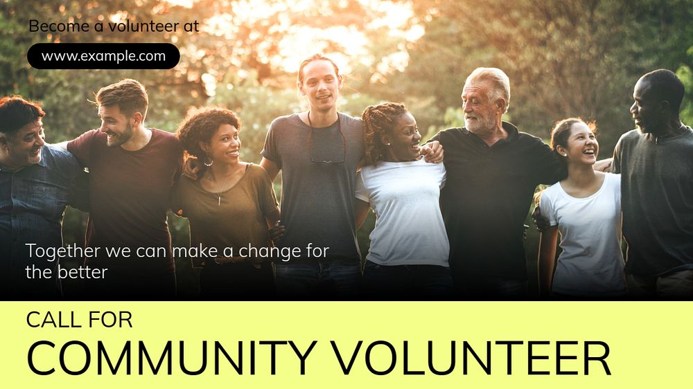 Community volunteers Facebook cover template, editable design