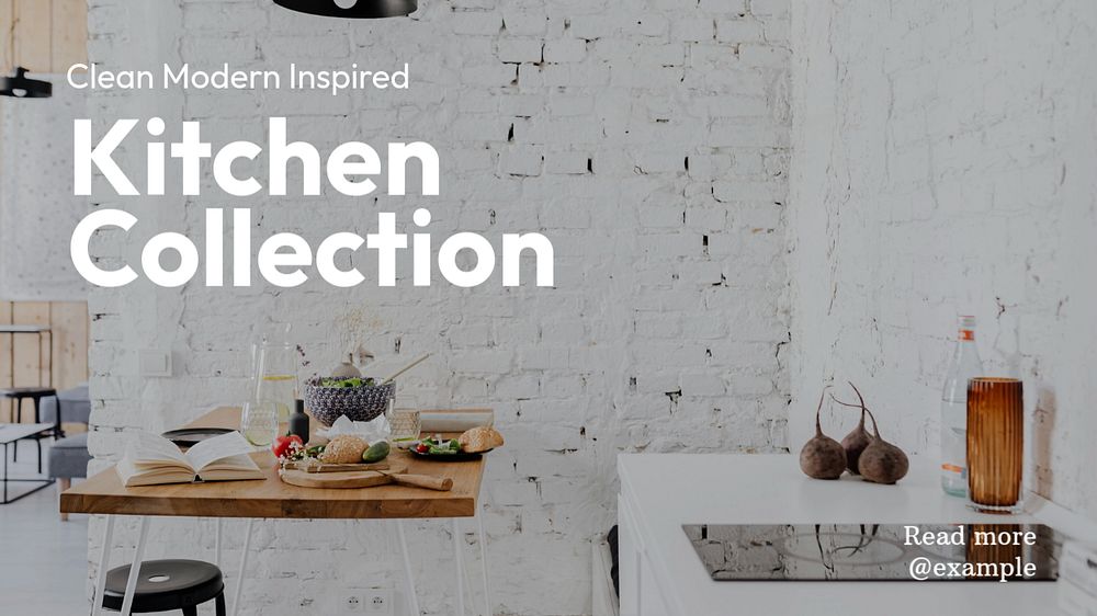 Kitchen blog banner template, editable text