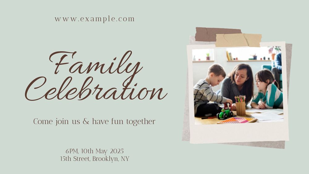 Family celebration Facebook cover template, editable design