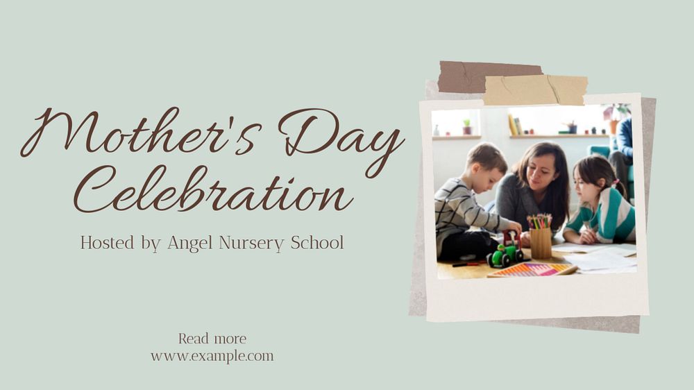 Mother's day celebration blog banner template, editable text