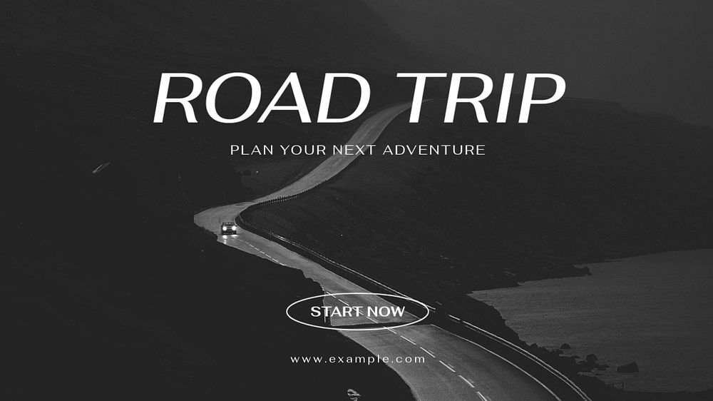 Road trip blog banner template, editable text