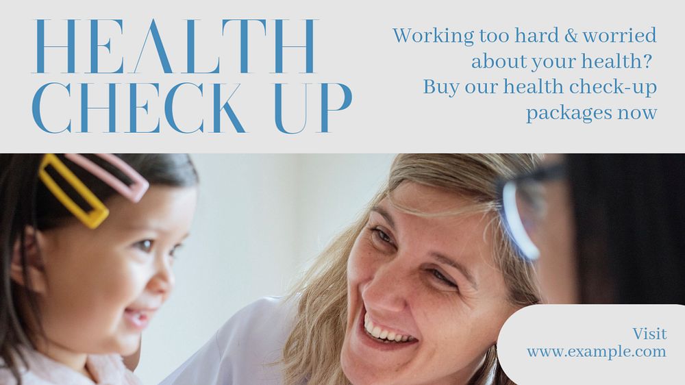 Health checkup blog banner template, editable text