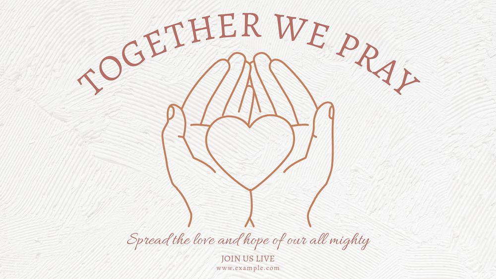 Together we pray blog banner template, editable text