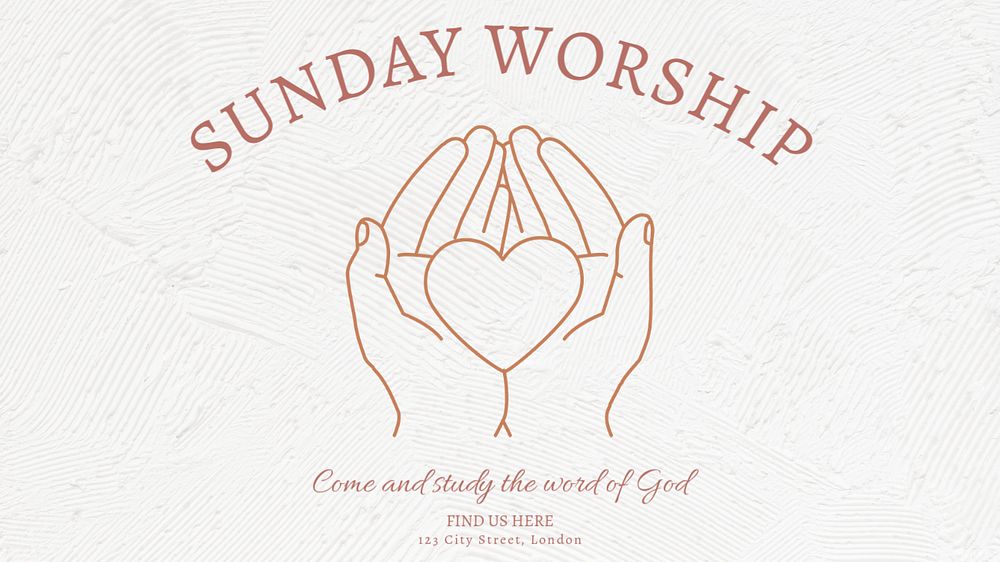 Sunday worship blog banner template, editable text