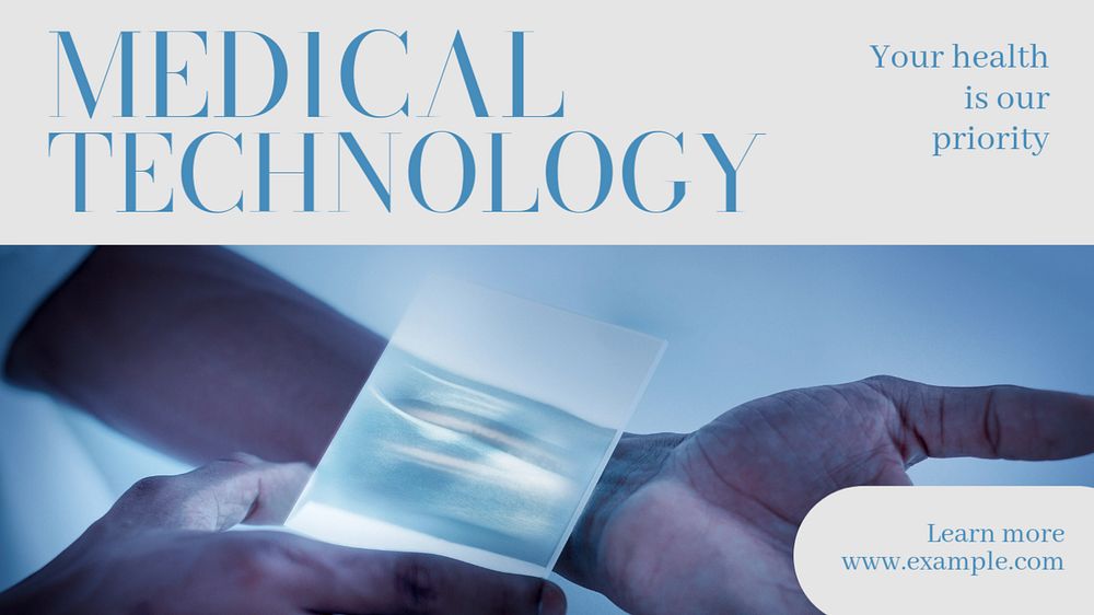 Medical technology Facebook cover template, editable design