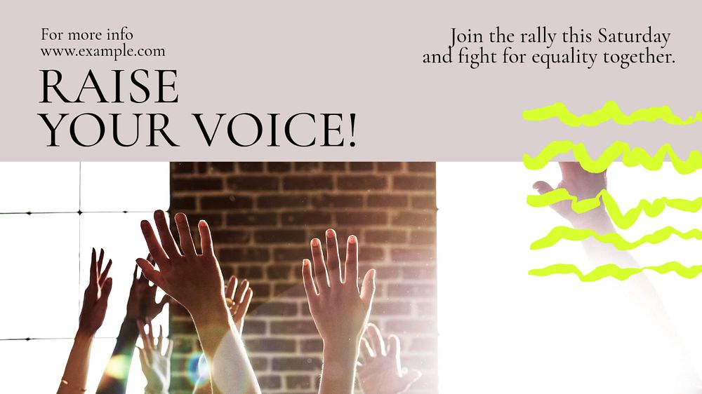 Equality rally  blog banner template, editable text