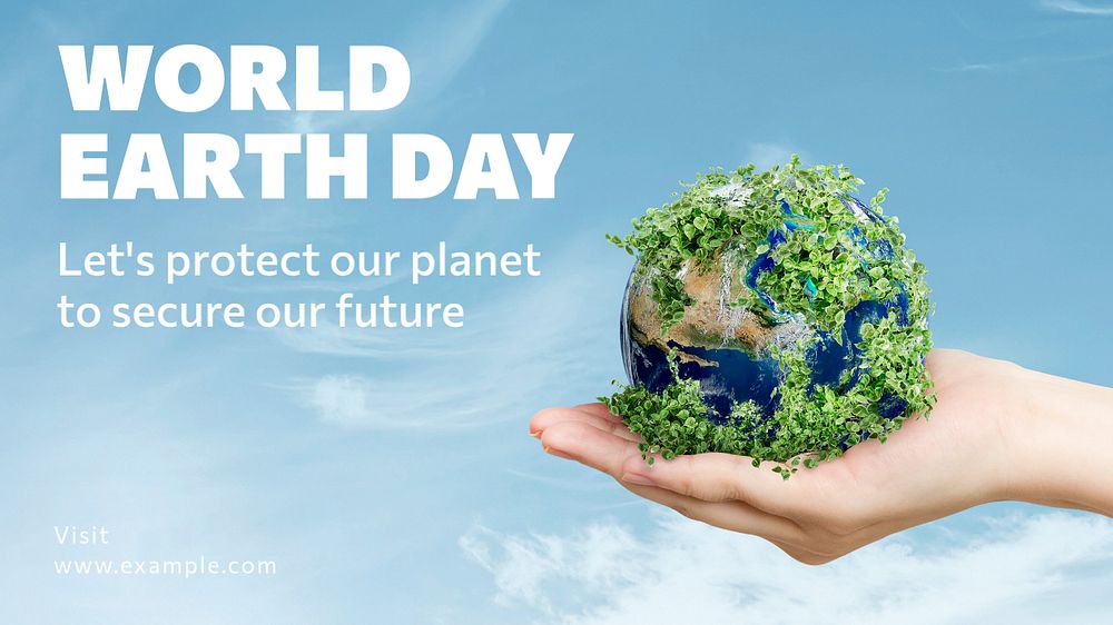 World earth day blog banner template, editable text