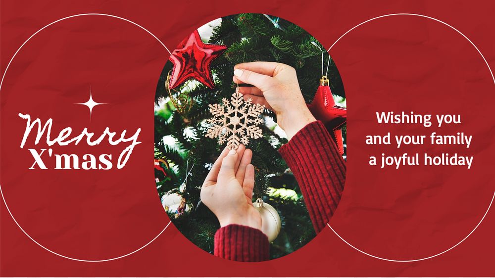 Merry X'mas blog banner template, editable text