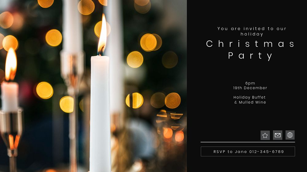 Christmas party  blog banner template, editable text