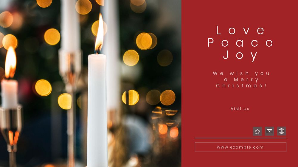 Love, peace & joy  blog banner template, editable text