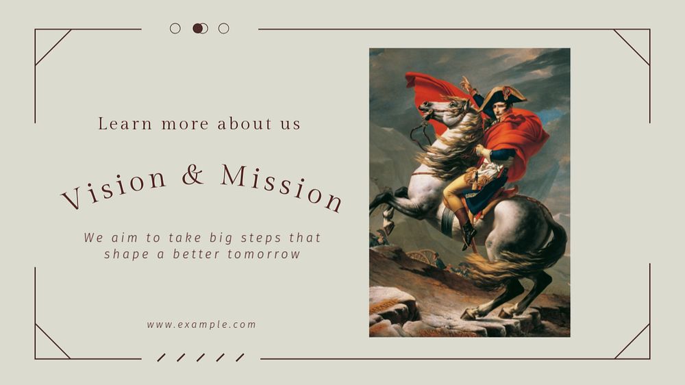 Company vision & mission blog banner template, editable text