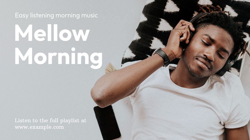 Mellow morning blog banner template, editable text