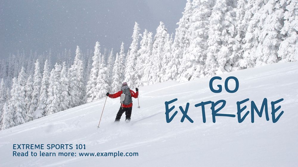 Extreme sports blog banner template, editable text