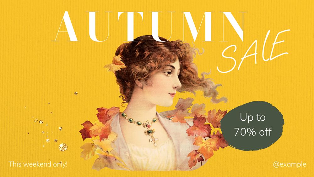 Autumn sale blog banner template, editable text