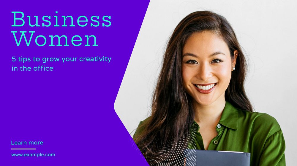 Business women  blog banner template, editable text