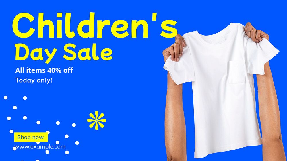 Children's day sale blog banner template, editable text