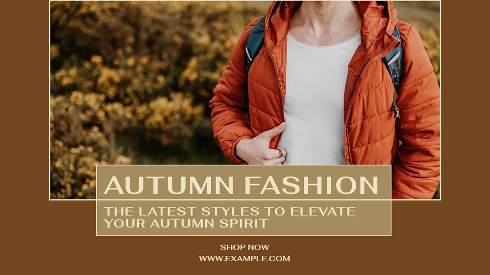 Autumn fashion blog banner template, editable text