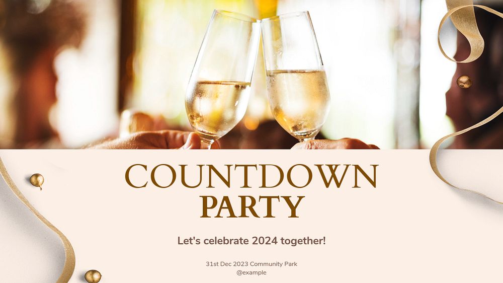 Countdown party  blog banner template, editable text