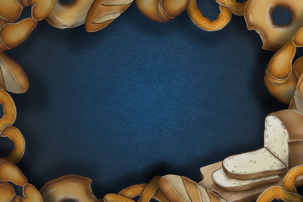 Blue background editable bread frame