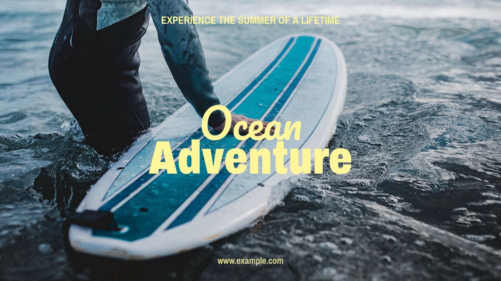 Ocean adventure blog banner template, editable text