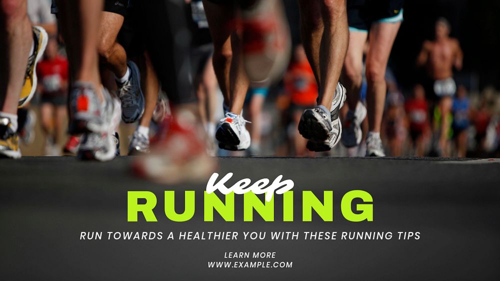 Keep running blog banner template, editable text