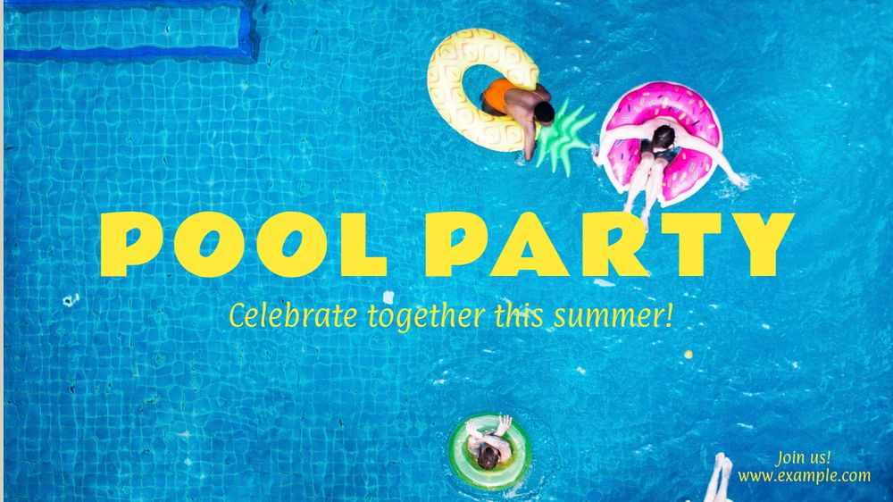 Pool party blog banner template, editable text