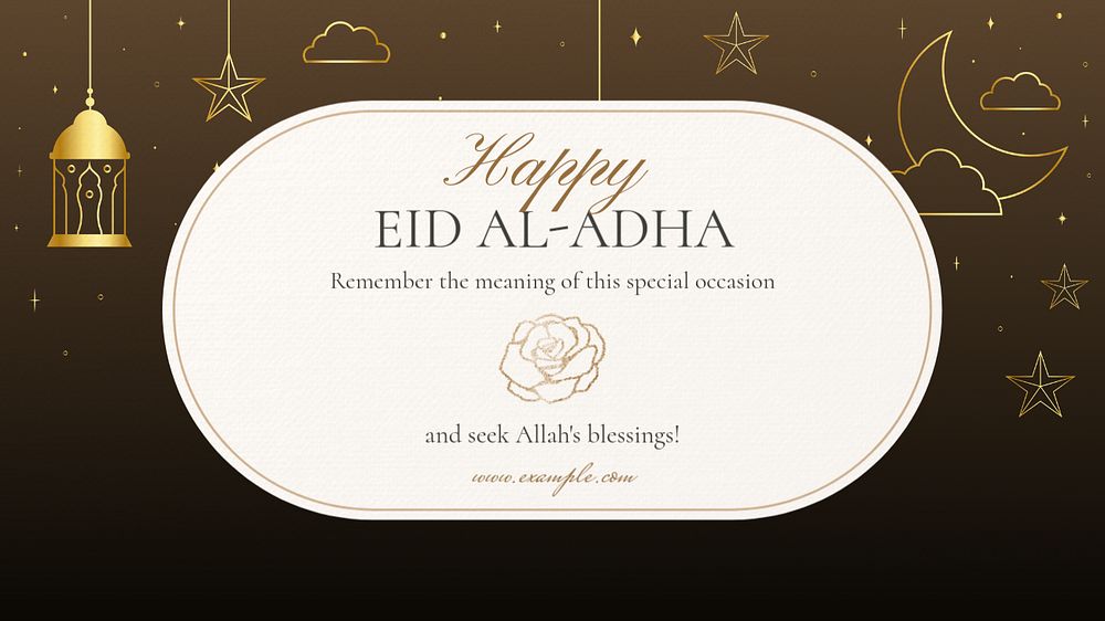 Eid Al-adha blog banner template, editable text