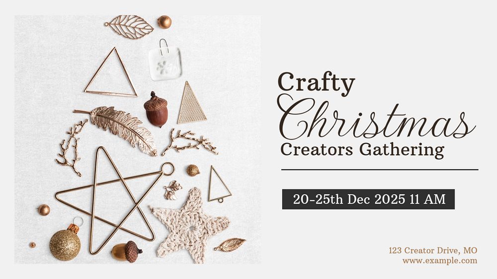 Crafty Christmas  blog banner template, editable text