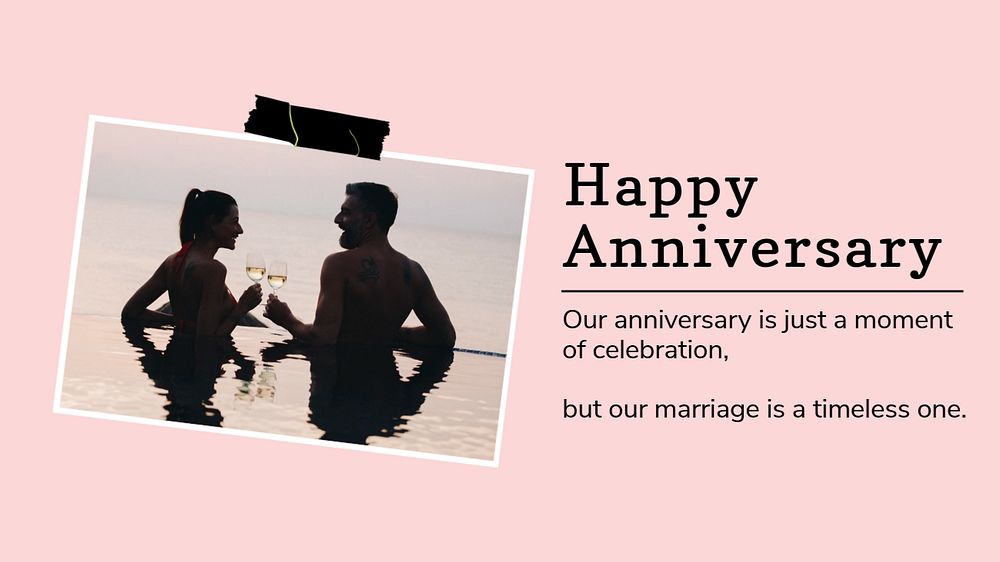 Happy anniversary blog banner template, editable text