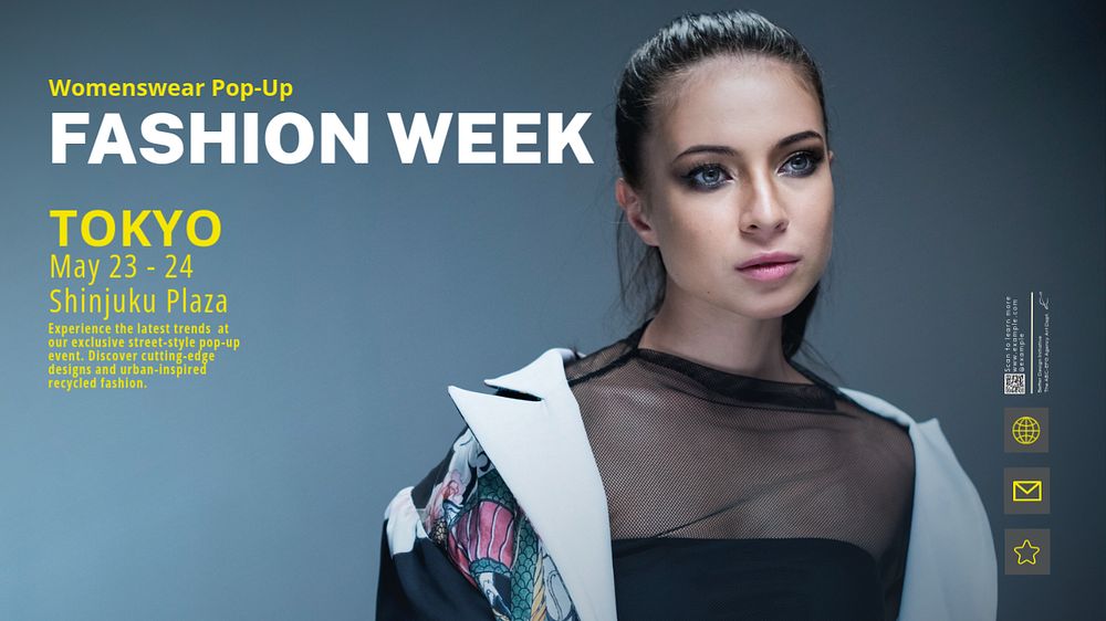 Fashion week blog banner template, editable design