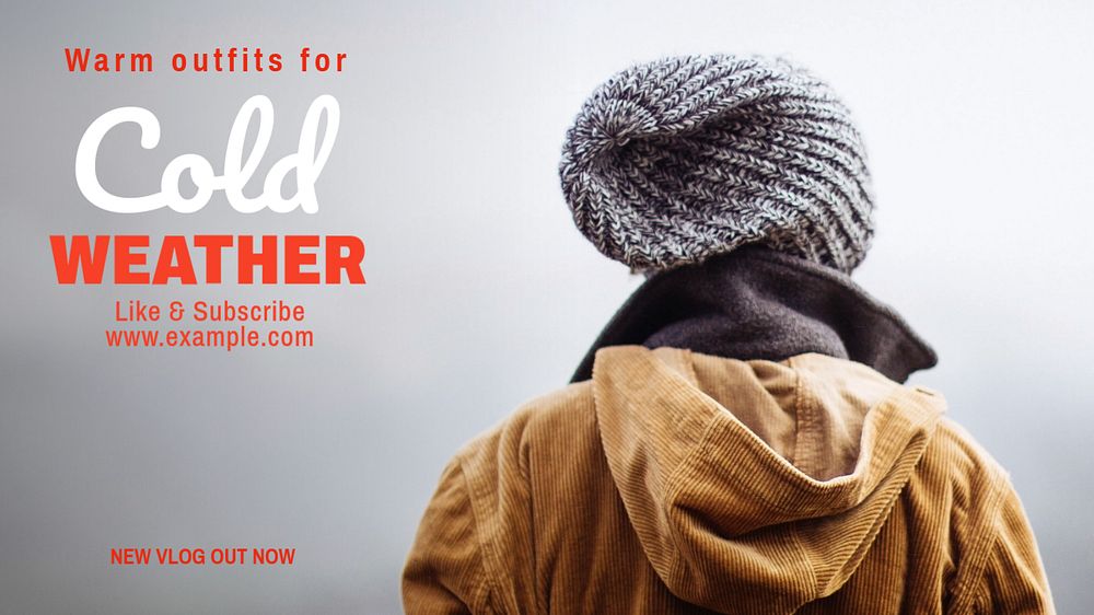 Warm outfits blog banner template, editable text