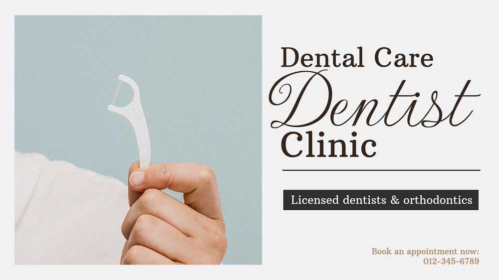 Dentist blog banner template, editable text