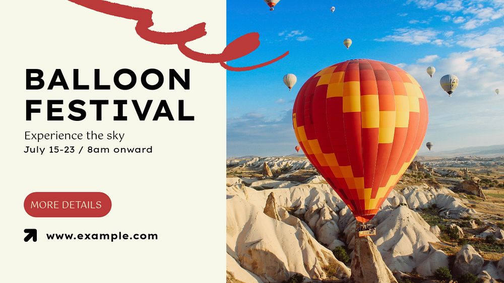 Balloon festival blog banner template, editable text