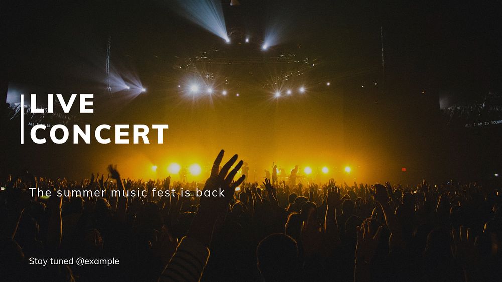 Live concert blog banner template, editable text