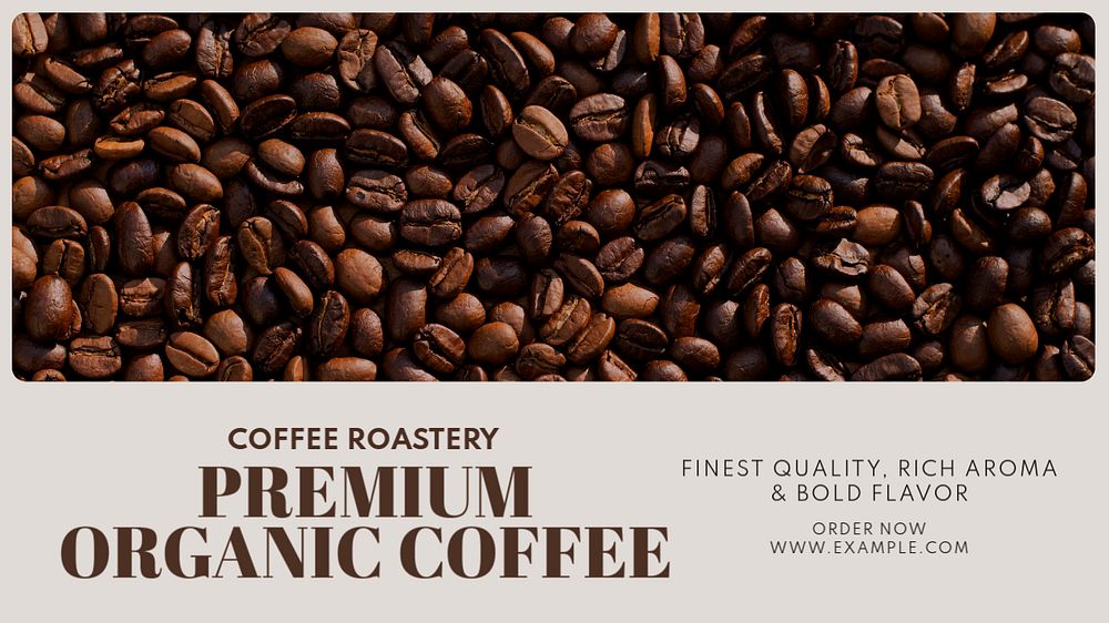 Premium organic coffee blog banner template, editable text