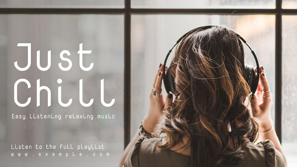 Chill music blog banner template, editable text