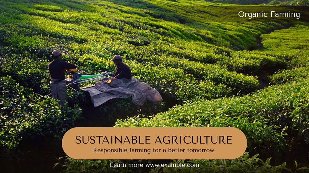 Sustainable agriculture  blog banner template, editable text