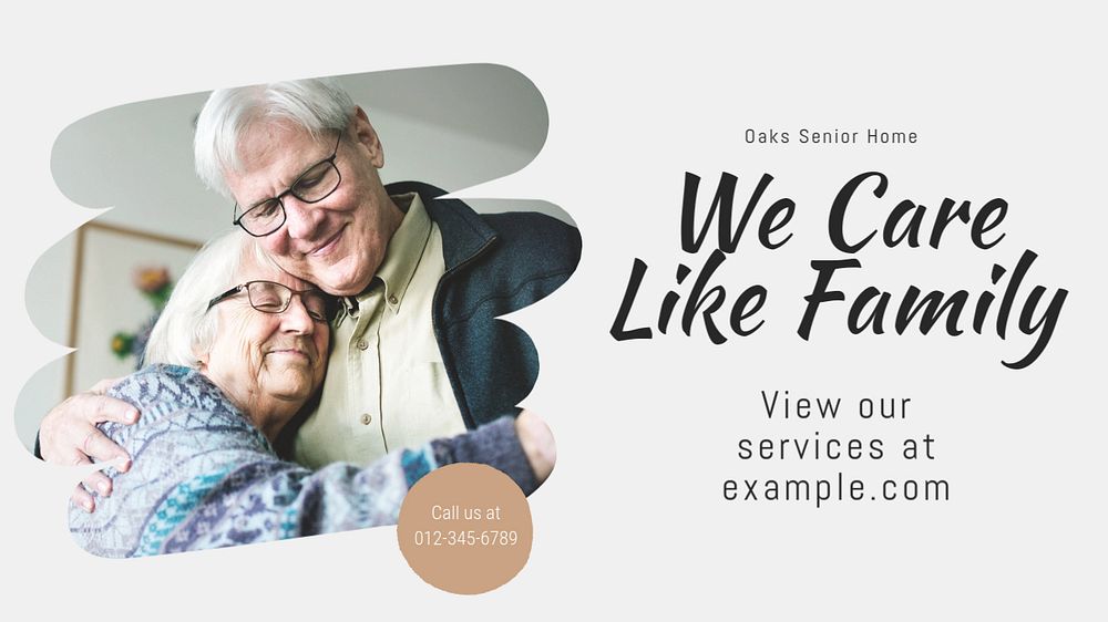 Senior home blog banner template, editable text