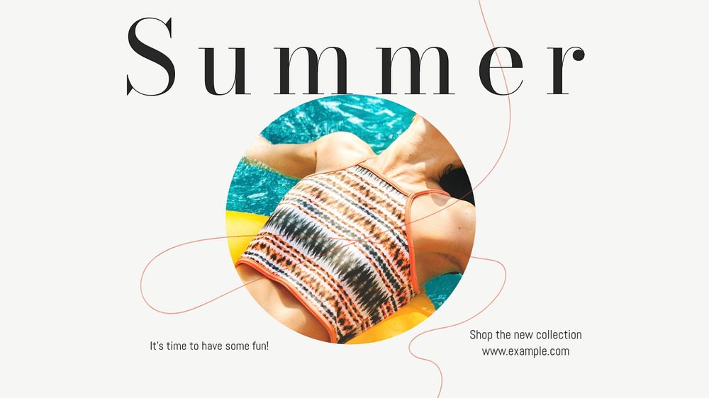 Summer collection blog banner template, editable text