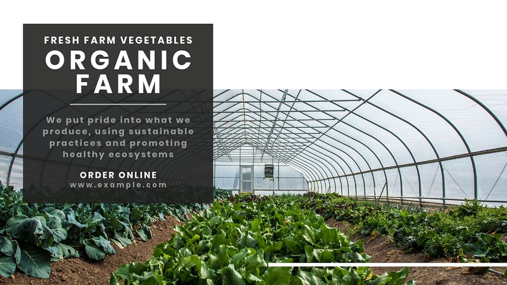 Organic farm blog banner template, editable text