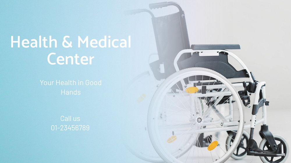 Health & medical center blog banner template, editable text