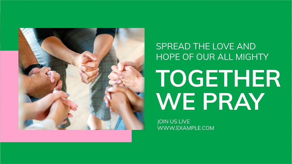 Together we pray blog banner template, editable text