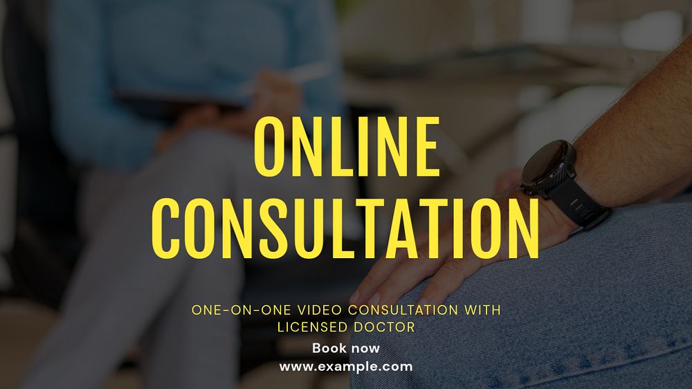 Online consultation blog banner template, editable text