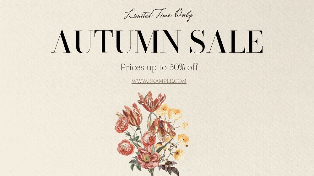 Autumn sale blog banner template, editable text