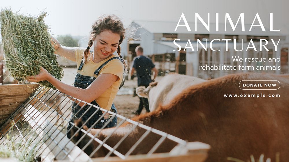 Animal sanctuary blog banner template, editable text